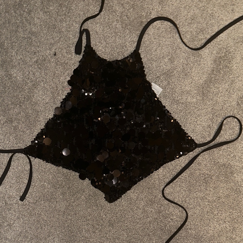 Edikted Black Sequin Top